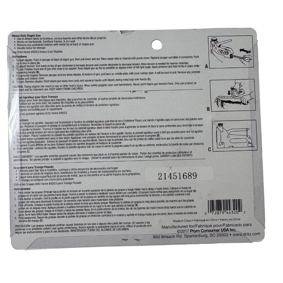 Dritz Home 9052 Heavy Duty Staple Gun Red Sewing Creative DIY New - Picture 3 of 6